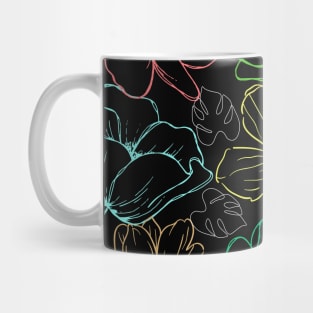 Colorful flowers lines pattern Mug